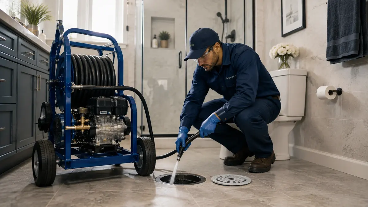 Bathroom Drain Hydro Jetting in Palm Desert