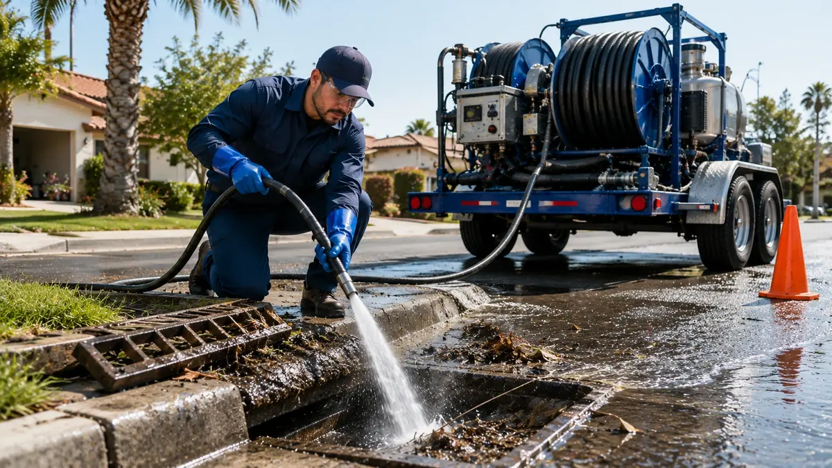 Storm Drain Hydro Jet Cleaning in Palm Desert